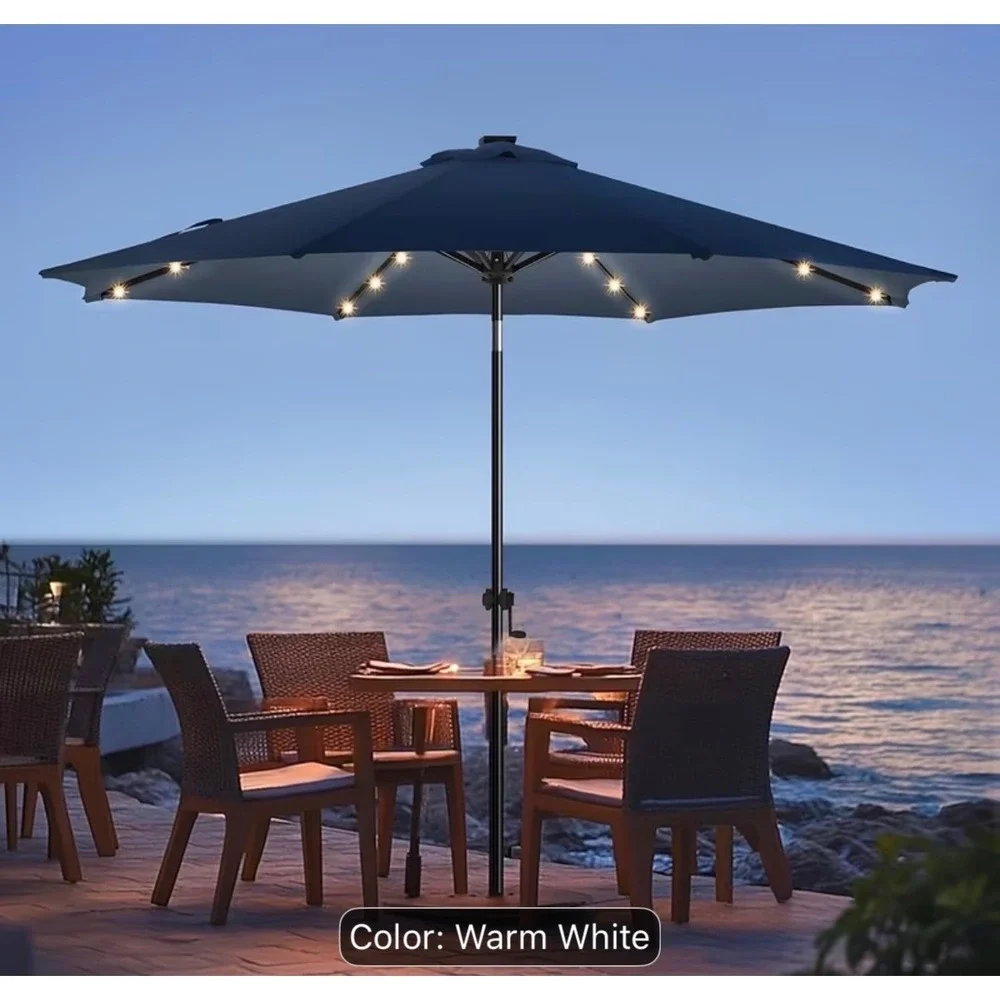 130 LED Patio Umbrella Fairy Lights Warm White 8‎ Modes Remote IP45 Battery Op